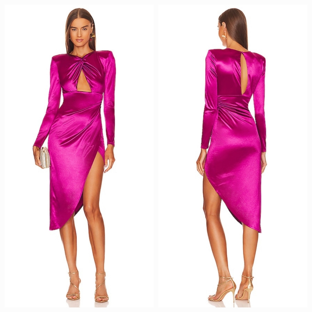Michael Costello x REVOLVE Mariya Midi Dress in Burgundy